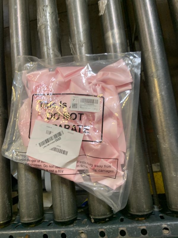 Photo 1 of 1-String Pink Bow Garland Banner, 8 Pre-Strung Double-Layer Ear Satin Ribbon Bows, Valentines Day Decor for Baby Shower Bridal, Birthday Wedding Party, Reusable Girls Coquette Room Wall Mantel Decor