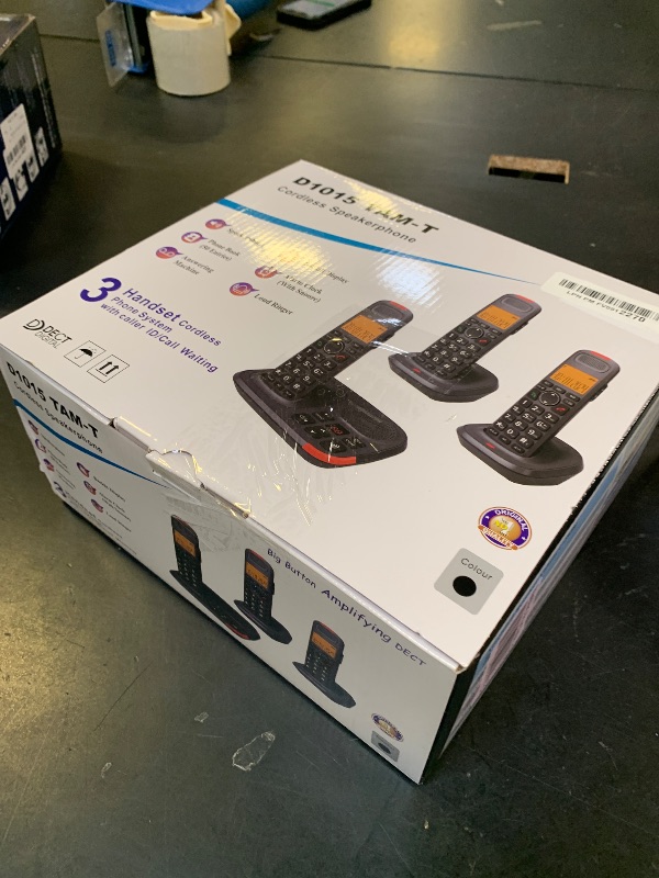 Photo 1 of ORNIN D1015 DECT 6.0 Expandable Cordless Phone System with Answering Machine, Caller ID, Big Buttons, Speakerphone, Audio Assist - Home & Small Business(3 Handsets)
