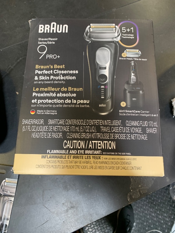 Photo 1 of Braun Series 9 PRO+ Electric Shaver, Pro SensoAdapt, 6in1 SmartCare Center, Wet & Dry Razor, 9660CCPS, Black