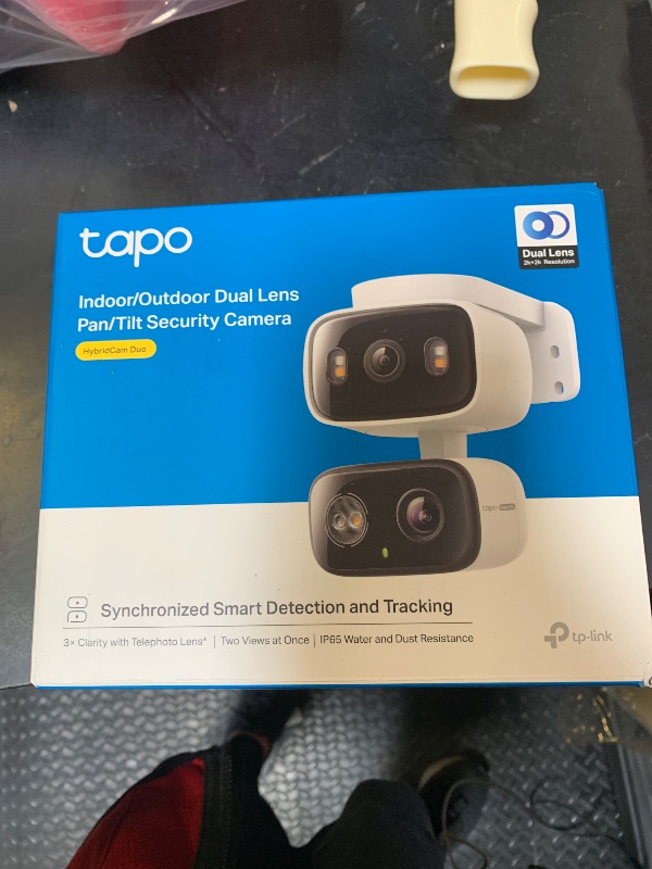 Photo 1 of Tapo 2K Indoor/Outdoor Dual Lens Pan/Tilt Wired Security Camera - 125° Wide-Angle View + 6mm Zoom, Motion Track, Person/Vehicle Detection, Subscription-Free Local Storage or Optional Cloud, C246D