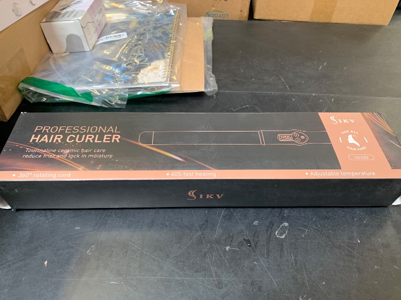 Photo 1 of 1 1/2 Inch Large Curling Wand for Long Hair, 1.5 Inch Dual Voltage Hair Curling Iron Wand Ceramic Extra Long Barrel,10 Adjustable Temp