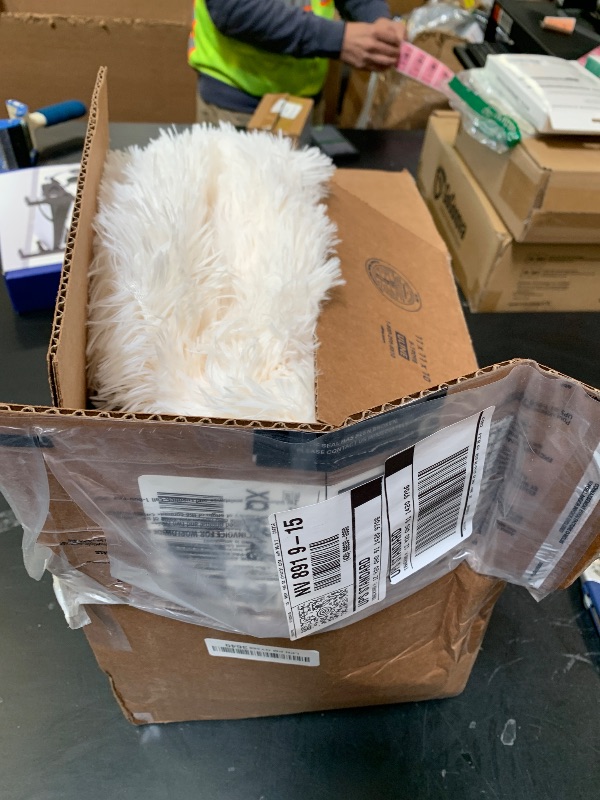 Photo 1 of 7FT Oversized Bean Bag Covers Only, Fluffy Stuffed Beanbag Chair Covers No Filler, Washable Bean Bags Cover for Adults, Stuffed Animal Bean Bag Anti-Slip, White