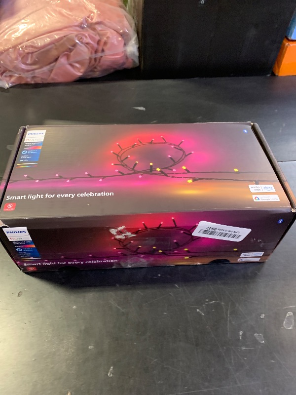 Photo 1 of Philips Hue Indoor/Outdoor Holiday 130-Foot Festavia String Lights - 500 Mini Color Changing Smart LEDs - Weatherproof - Control with Hue App - Works with Alexa, Google Assistant and Apple HomeKit