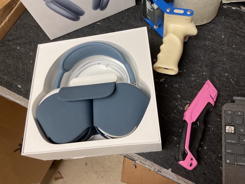 Photo 1 of Apple AirPods Max Wireless Over-Ear Headphones, Pro-Level Active Noise Cancellation, Transparency Mode, Personalized Spatial Audio, USB-C Charging, Bluetooth Headphones for iPhone - Blue