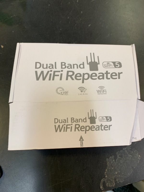 Photo 1 of 1200Mbps Dual Band 5GHz/2.4GHz WiFi Extender, WiFi Extender Signal Booster, 12880 Sq.Ft Coverage, 105-Device Support, Setup for Home & Outdoor Use