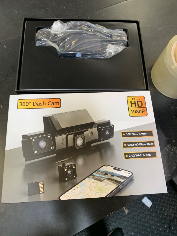 Photo 1 of 4 Channel Dash Cam 360 View Front Rear Left Right Car Camera,GPS and 5GHz Band WiFi,APP Control,G-Sensor,24H Parking Mode,8PCS IR Lights Night Vision,Wide Angle,WDR,Included Free TF Card