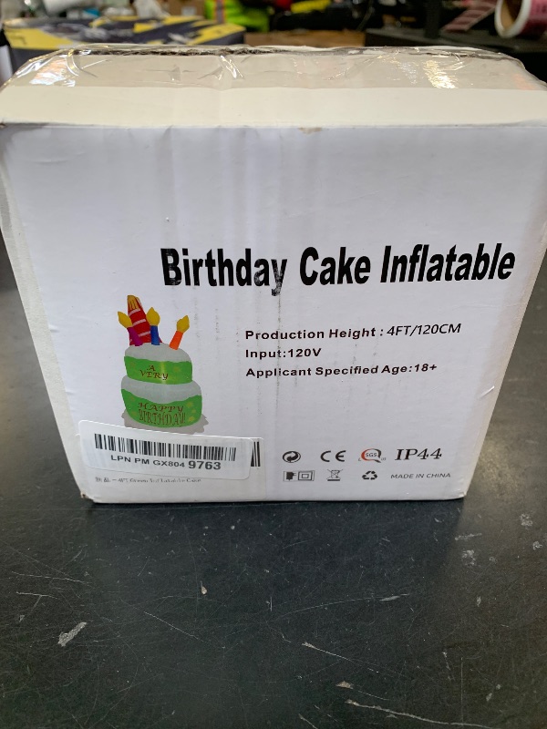 Photo 1 of [2025 New] 4FT Inflatable Happy Birthday Cake Decorations, with Candles, Build-in LED Lights,Birthday Cake Blow up Outdoor Yard Decorations for Birthday Party Indoor Home Celebration Garden Lawn