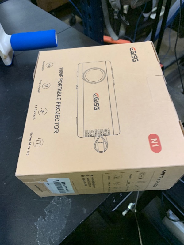 Photo 1 of Mini Projector with WiFi and Bluetooth, 1080P/4K Supported Movie Projector with 5G WiFi 6, USB-C Fast Charging | Portable Projector for Bedroom, Small Projector Wide Compatible, (Navy Blue)