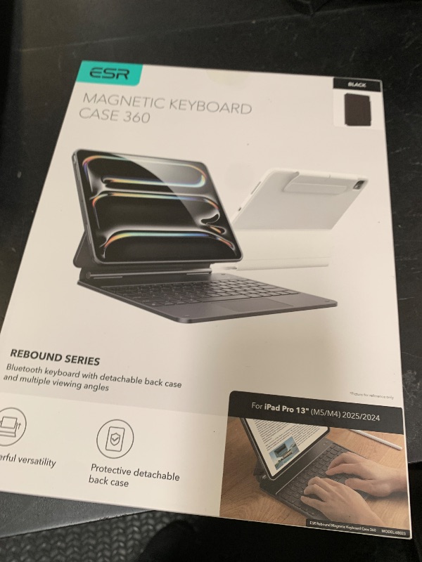Photo 1 of ESR [Upgraded] iPad Pro 13 Inch Case with Keyboard (M5/M4, 2025/2024), iPad Pro 13 Keyboard Case with Magnetic Stand, Portrait/Raised Modes for iPad Pro 13, Removable, Rebound 360 Series, Black