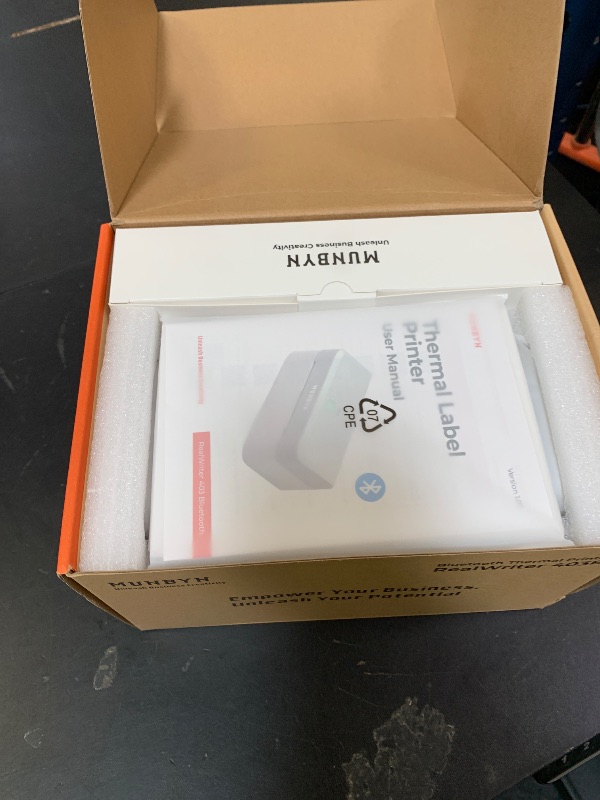 Photo 1 of MUNBYN Bluetooth Thermal Label Printer RW403B, Wireless 4x6 Shipping Label Printer for Small Business, Compatible with Android, iPhone, Windows, Mac, Chromebook, Print Width 1.57"-4.25" (Grey)