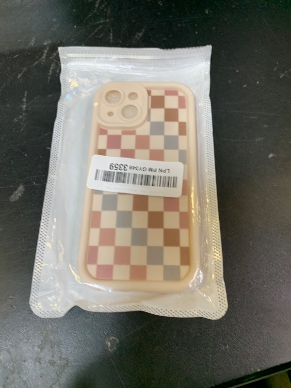Photo 1 of Vulfwela for iPhone 15 6.1'' Aesthetic Colorful Checkered Phone Case, Cute Checkerboard Pattern Design Phone Cover Soft Slim TPU Shockproof Protective Plaid Case for Girls Women