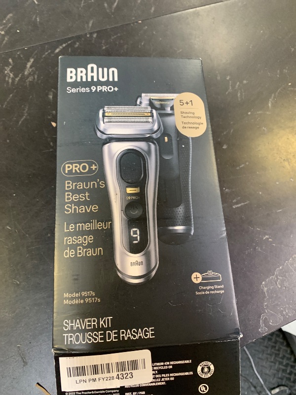 Photo 1 of Braun Series 9 PRO+ Electric Razor for Men, 5 Pro Shave Elements & Precision Long Hair Trimmer, 6in1 SmartCare Center, Wet & Dry Electric Shaver for Smooth Skin with 60min Battery Runtime, 9517s