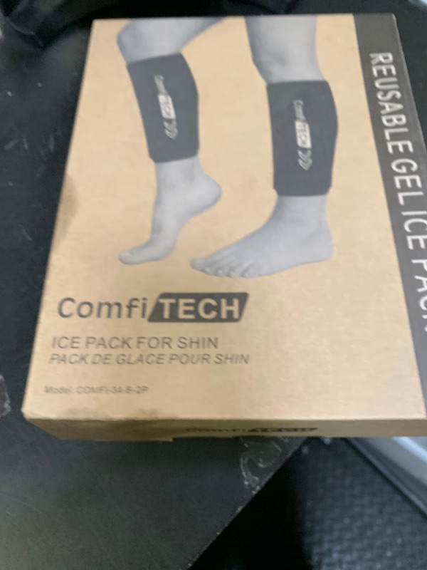 Photo 1 of ComfiTECH Shin Splint Ice Pack Wrap 2 Pack, Reusable Leg Ice Pack Sleeve for Knee & Calf, Flexible Gel Cold Pack for Ankle & Arm, Hands-Free Design for Comfort and Support, Medium