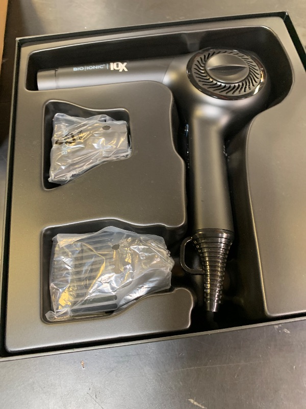 Photo 1 of Bio Ionic 10X Ultralight Speed Hair Dryer, Blow Dryer with Adjustable Heat & Speed, Memory Function, Professional Hair Styling Tool for Fast, Frizz-Free Hairstyles, Black