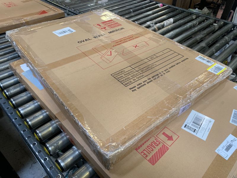 Photo 1 of JENBELY 24x36 Inch Gold Bathroom Mirror, Brushed Gold Metal Framed Rectangular Mirror with Rounded Corner, Wall Mounted Vanity Mirror for Bedroom or Living Room, Horizontal/Vertical