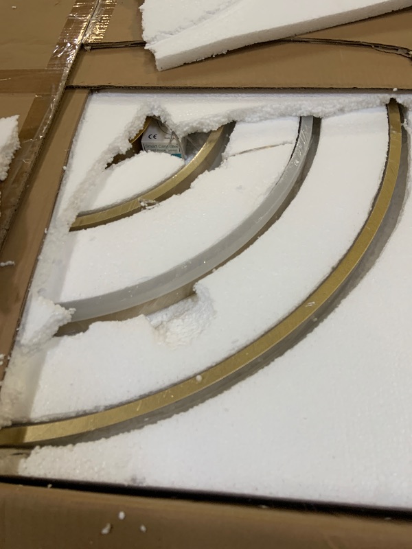 Photo 1 of LightInTheBox Gold Ring Chandelier, LED Circle Geometric Pendant Light Dimmable Gold Ceiling Light for Living Room Dining Room Bedroom (40+60+80cm)