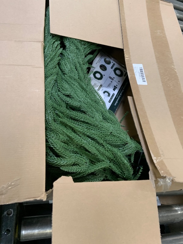 Photo 1 of NUPTIO Large Christmas Wreath with Lights: 36 Inch Prelit Real Touch Norfolk Pine Wreaths with Hook for Outdoor Front Door - Realistic Xmas Decorations 100 LED 8-Mode with Remote Timer for Holiday