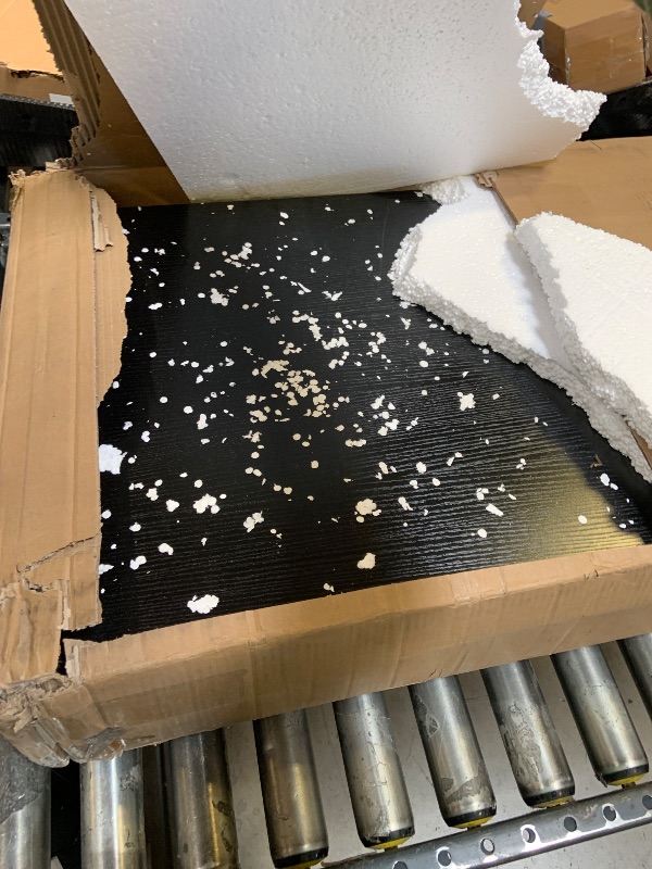 Photo 1 of SRIAA Premium Modern Wooden Computer Desk White Wooden Drawers & Bookshelf - Black Wood Top Writing Table with Strong Iron Frame for Home Office & Study 47.24W x 19.68L x 29.13H Inches