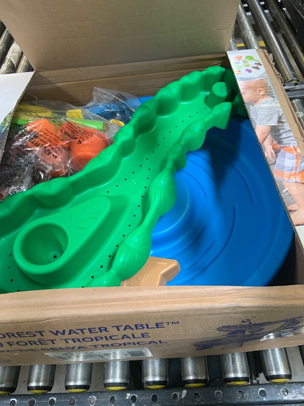 Photo 1 of **USED, INCOMPLETE** Step2 Rain Showers Splash Pond Water Table, Kids Water and Sand Activity Sensory Playset, Summer Outdoor Toys, 13 Piece Water Toy Accessories, For Toddlers 1.5+ Years Old, Blue & Green