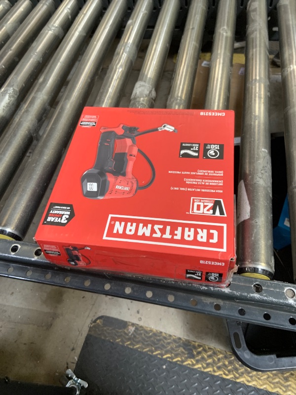 Photo 1 of CRAFTSMAN V20 Air Compressor Portable, Cordless Tire Inflator, Up To 150 PSI Tire Pump, with Digital Pressure Gauge, Tool Only (CMCE521B)