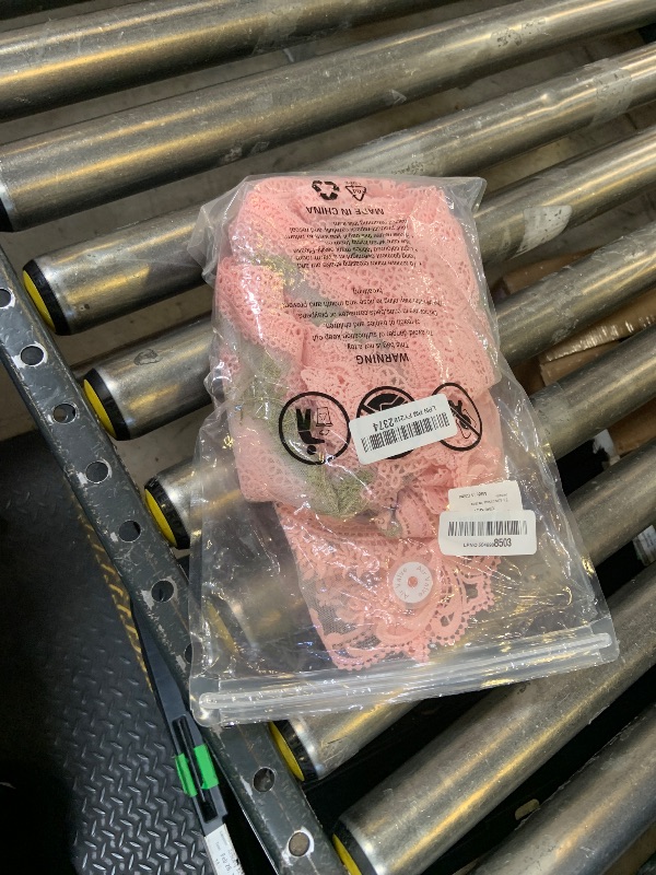 Photo 1 of 10 PCS Pink Retro Lace Placemats, Oval Embroidered Table Mats, Lace Doilies for Tables, Flower Vintage Place Mats for Home Kitchen Wedding Decoration(2 Styles)