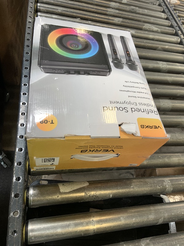Photo 1 of Karaoke Machine with 2 Wireless Rechargeable Microphones: Portable Bluetooth Speaker for Adults & Kids - PA System with Lights Supports TWS/TF Card/USB/AUX for Home Party