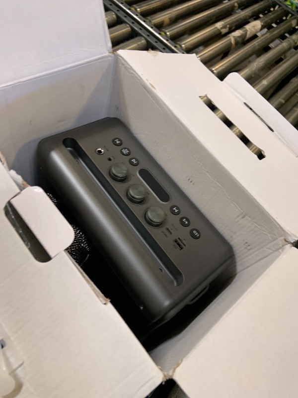 Photo 1 of Karaoke Machine with 2 Wireless Rechargeable Microphones: Portable Bluetooth Speaker for Adults & Kids - PA System with Lights Supports TWS/TF Card/USB/AUX for Home Party