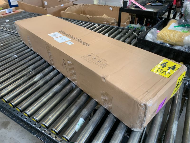 Photo 1 of FACHNUO 10 Feet Portable Wheelchair Ramp with Support Legs, Non-Skid Aluminum Handicap Ramps, Folding Threshold Wheel Chair Ramp for Home Steps, Stairs, Entry, Threshold, Doorways, 800LBS Capacity