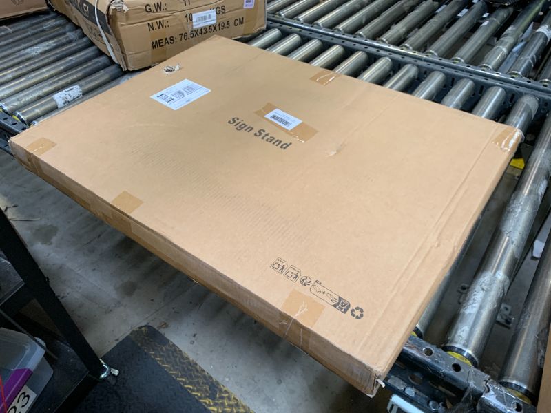 Photo 1 of JR-MOV Sign Stand Heavy Duty - 19.6 x 27.5 Inch Double Sided Poster Stand for Display Board Foam, Black Pedestal Floor Standing Sign Holder for Event Store Restaurant Exhibition Business Party