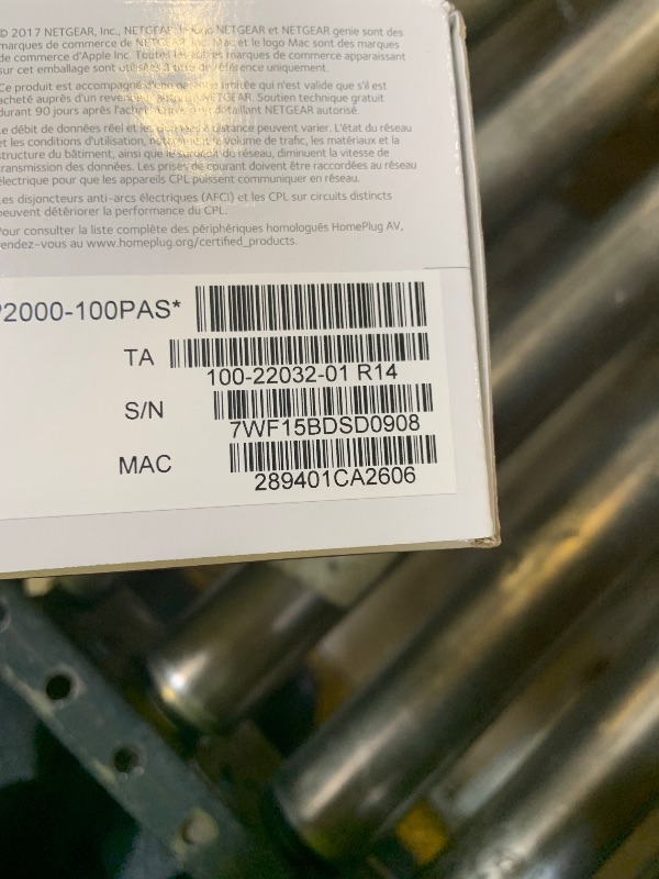 Photo 1 of NETGEAR Powerline Adapter Kit, 2000 Mbps Wall-Plug, 2 Gigabit Ethernet Ports with Passthrough + Extra Outlet (PLP2000-100PAS), uses Your existing Internet Service via Household Wiring
