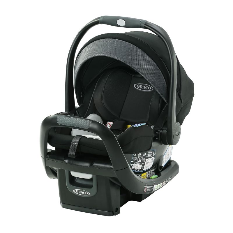 Photo 1 of Graco SnugRide SnugFit DLX Infant Car Seat, Baby Car Seat Rear Facing with Anti Rebound Bar, Carseat with Adjustable Base and 5 Recline Positions, Spencer