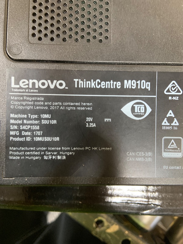 Photo 1 of Lenovo ThinkCentre M910Q Tiny Desktop Intel Core i7-6700T 2.8GHz 32GB RAM 1TB SSD Integrated Graphics - WiFi + Bluetooth Adapter - Windows 11 Pro (Renewed)
