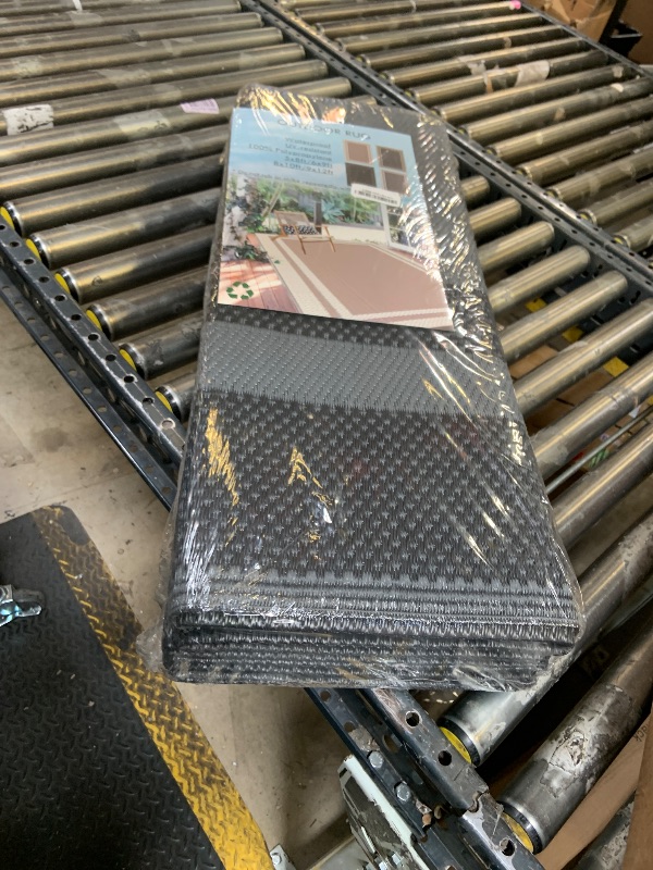 Photo 1 of RURALITY Outdoor Rugs 8x10 Waterproof for Patios Clearance,Large Plastic Straw Mats for Backyard,Porch,Deck,Balcony,Black&Beige