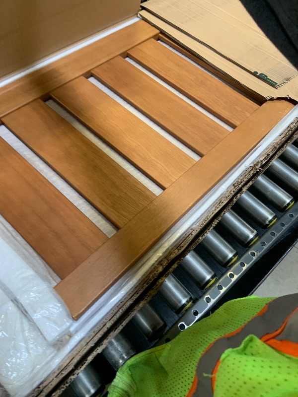 Photo 1 of Zinus Alexis Deluxe Wood Platform Bed Frame with Headboard, Wood Slat Support, No Box Spring Needed, Easy Assembly, Rustic Pine, King