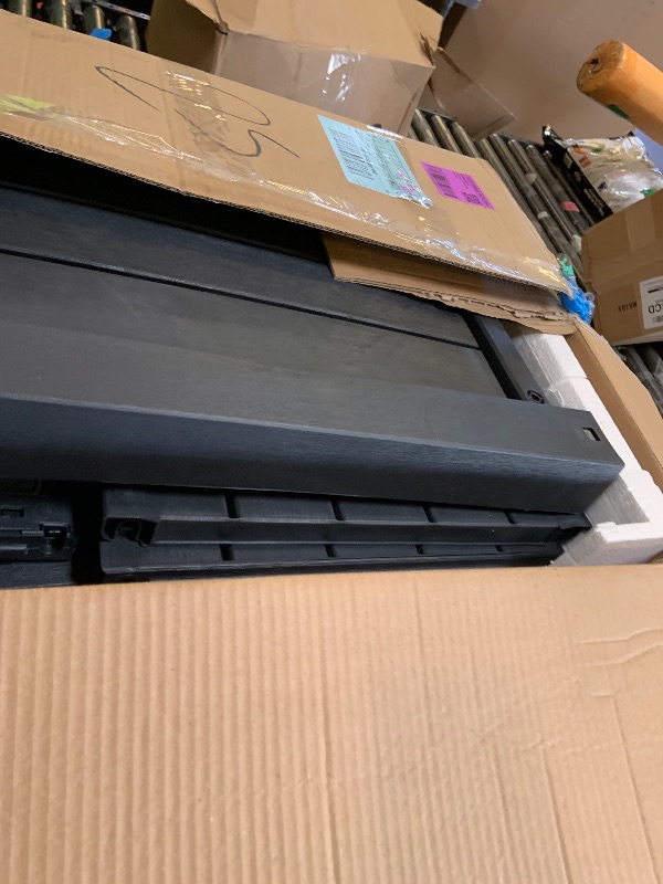 Photo 1 of Keter Unity XL Portable Outdoor Table with Stainless Steel Top for Kitchen Prep and Outdoor Storage Cabinet for Grilling Accessories, Dark Grey