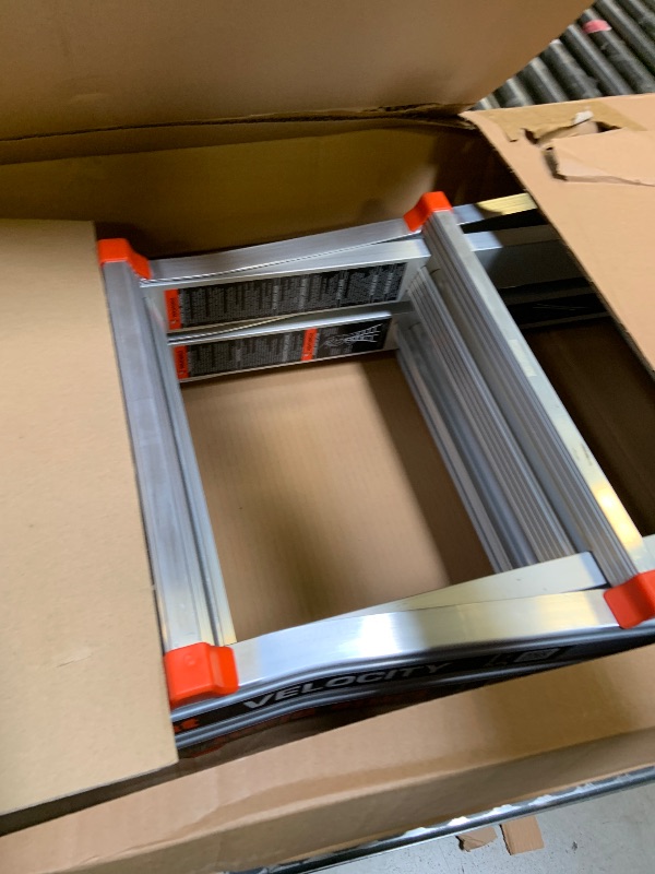 Photo 1 of Little Giant Ladders Velocity 26-Ft Folding Multi-Position Ladder, Aluminum, 300 lb Load Capacity, Type 1A Extra Heavy Duty, 26-Ft Reach, with Ratchet Levelers and Wheels (15426-801)