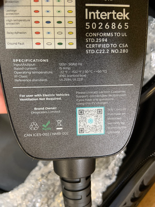 Photo 1 of Lectron Level 1 Tesla Charger - 120V, 15 Amp, NEMA 5-15 Plug, 16 ft Extension Cord - Portable Electric Car Charger for Tesla - Compatible with All Tesla Models X/Y/3/S/Cybertruck