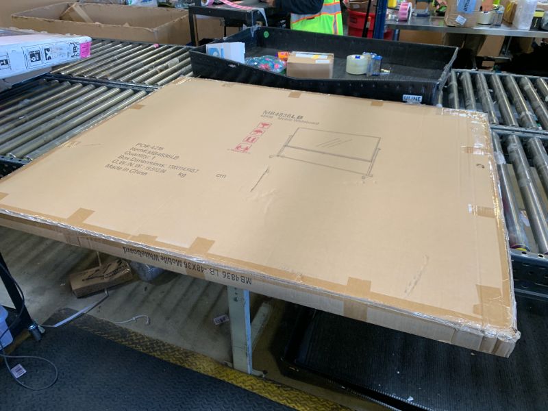 Photo 1 of Classroom Basics 123-MB4836LB 48" x 36" Mobile Magnetic Combination Ghost Grid/Whiteboard, Reversible White Board with Casters, Aluminum Frame, Dry Erase Surface, 51.5" W x 65.5" H