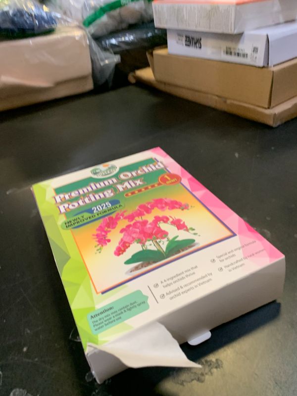 Photo 1 of [Upgraded] DUSPRO Orchid Potting Mix for Repotting with Forest Moss, Pine Bark, Perlite & Pumice, Orchid Bark Potting Mix, Orchid Repotting Soil, Drainage Indoor Potting, Orchid Pot Not Included,1 QRT