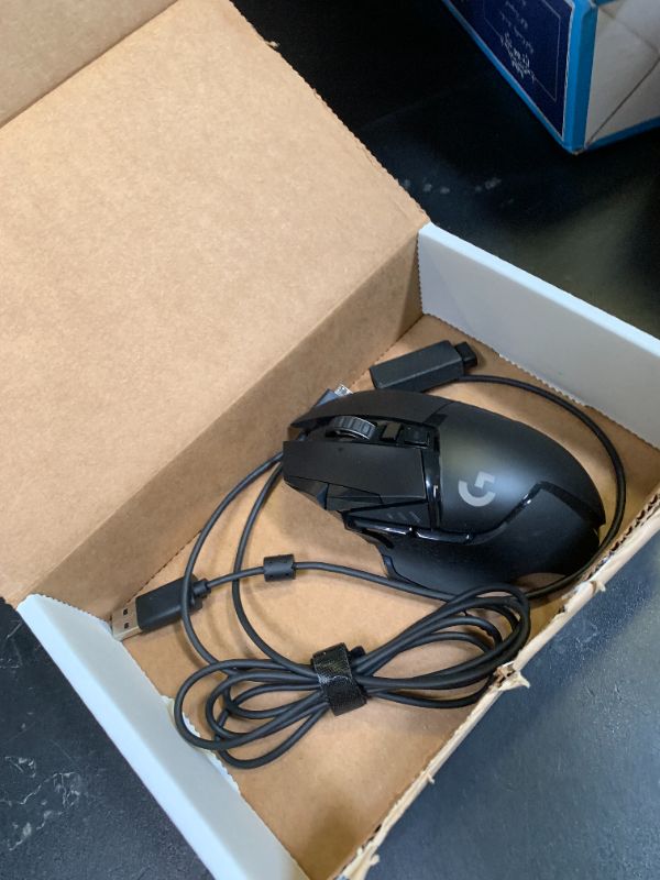 Photo 1 of Logitech G502 Lightspeed Wireless Gaming Mouse with Hero 25K Sensor, PowerPlay Compatible, Tunable Weights and Lightsync RGB - Black
