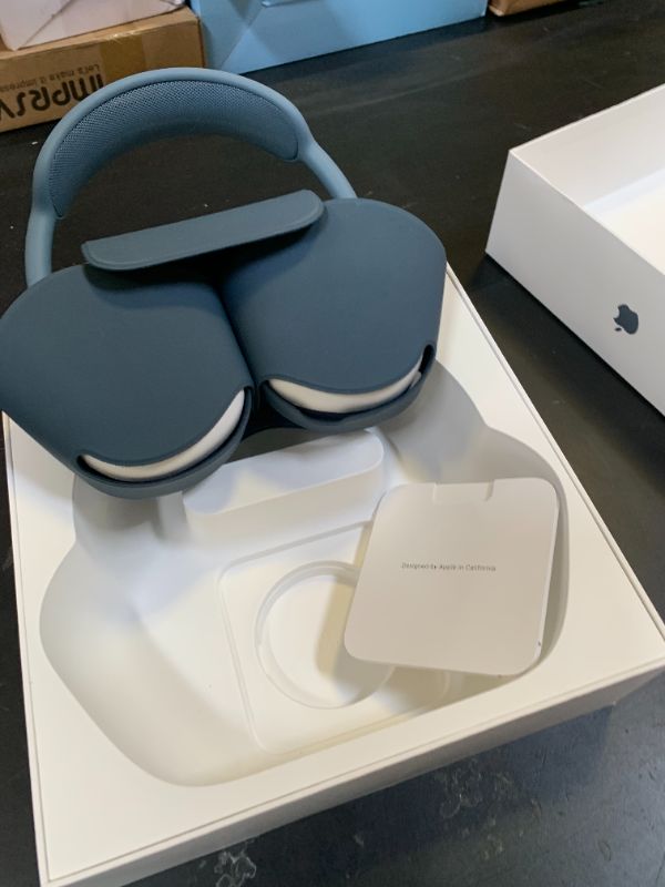 Photo 1 of Apple AirPods Max Wireless Over-Ear Headphones, Pro-Level Active Noise Cancellation, Transparency Mode, Personalized Spatial Audio, USB-C Charging, Bluetooth Headphones for iPhone - Blue