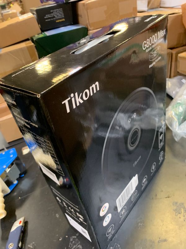 Photo 1 of Tikom Robot Vacuum and Mop Combo, 5000Pa Robotic Vacuum Cleaner, 150 Min Max, App & Remote Control, Ideal for Hard Floor, Carpet, Pet Hair, Self-Charge(G8000 Max)