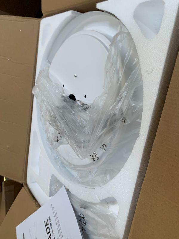 Photo 1 of TCL Ceiling Fans with Lights, 52 Inch Low Profile Ceiling Fan with Light and Remote Control, Flush Mount, DC Reversible Motor, Noiseless, 6 Speeds Ceiling Fan for Bedroom (White)