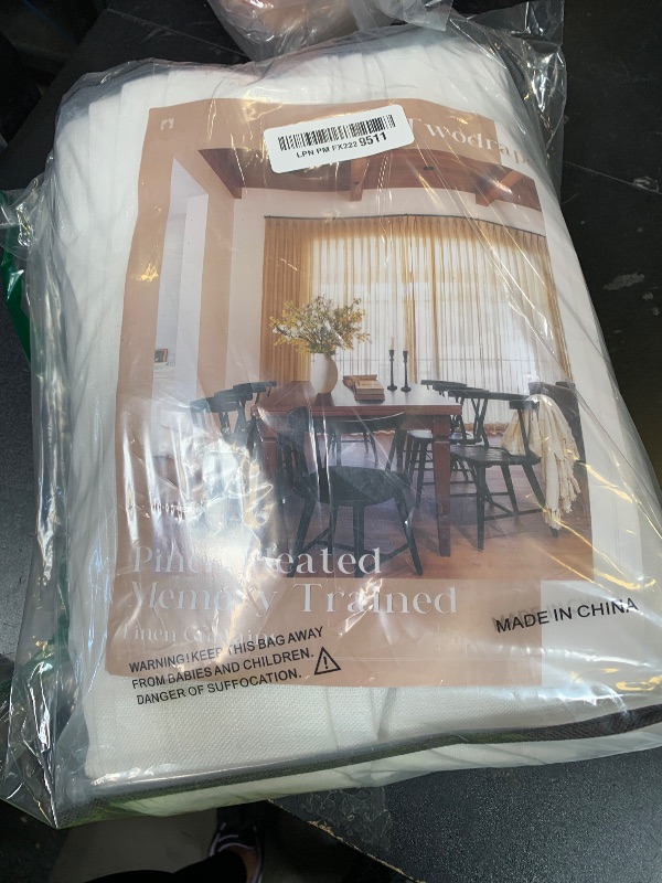 Photo 1 of Beige White Linen Curtains Pinch Pleated 84 Inches Long for Living Room Bedroom Pleat with Rings Back Tab Semi Sheer Curtains 84 Inch Length 2 Panels Set Light Filtering Farmhouse Drapes