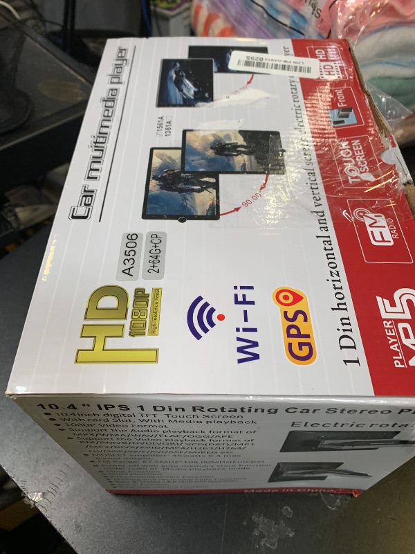 Photo 1 of [2G+64G] Android 13 Single Din Vertical Car Stereo Rotatable 10.4 inch Touch Screen Radio with Carplay/Android Auto/EQ Audio/Bluetooth 4.2/SWC/GPS Navigation/FM RDS Radio +Backup Camera