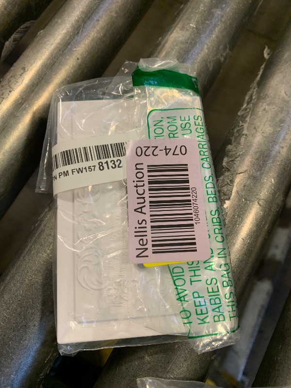 Photo 1 of 1 Pack Classic Beadboard Double Toggle Light Switch Cover Plate, Durable Natural Bamboo Fiber Decorative Switch Plate Covers, Pure White 2 Gang Wall Plate, Corrosion Resistant