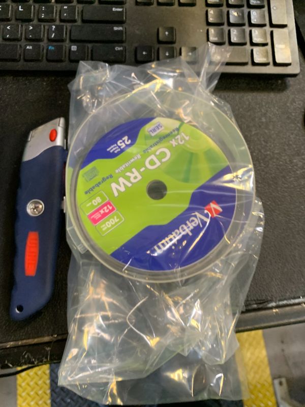 Photo 1 of Verbatim CD-RW 700MB 2X-12X Rewritable Media Disc - 5 Pack Spindle