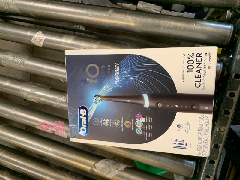 Photo 1 of FACTORY SEALED
Oral-B Rechargeable Electric Toothbrush, iO5 Limited Deep Clean & Whiten, 5 Cleaning Modes, Visual Pressure Sensor to Protect Gums, Travel Case, 3 Brush Heads, Black