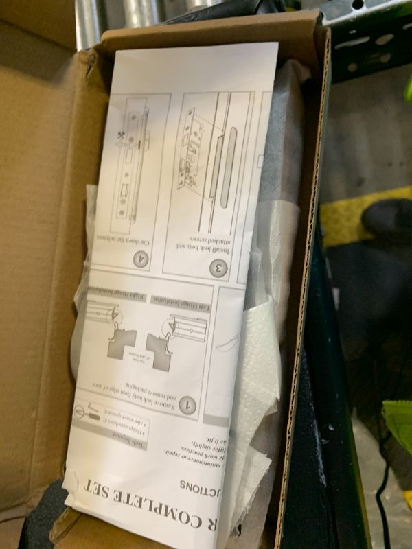 Photo 1 of ReigaHood US Flat Slot Storm Door Handle Complete Set Fits for Larson and Wright Screen Door Hardware, 2-1/2" Handle PZ, 7/8" Backset, 7-1/4" Trimplate H.C., Non-Handed, Matte Black