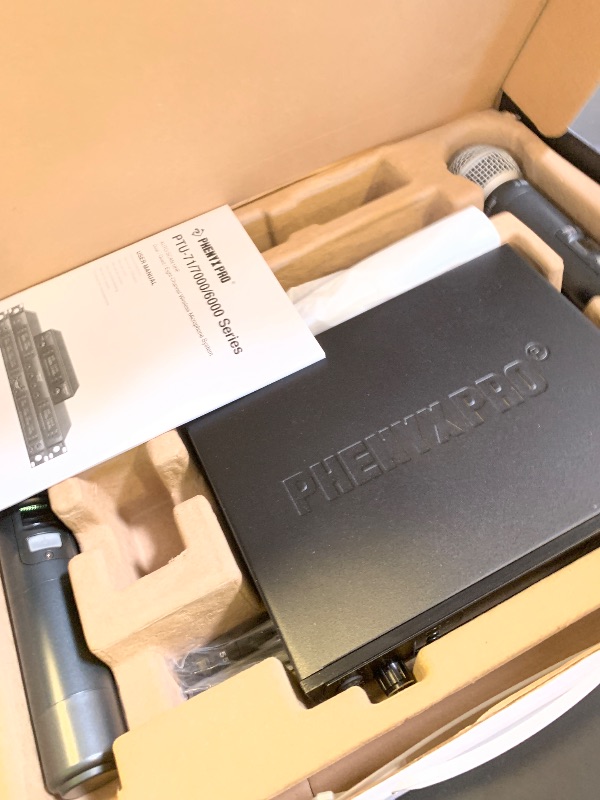 Photo 1 of Phenyx Pro Wireless Microphone System, Dual Wireless Mics,w/ 2 Handhelds, Auto Scan,2x100 UHF Frequencies,328ft Range,Dynamic Microphone for Singing, Karaoke, Church(PTU-71-2H)